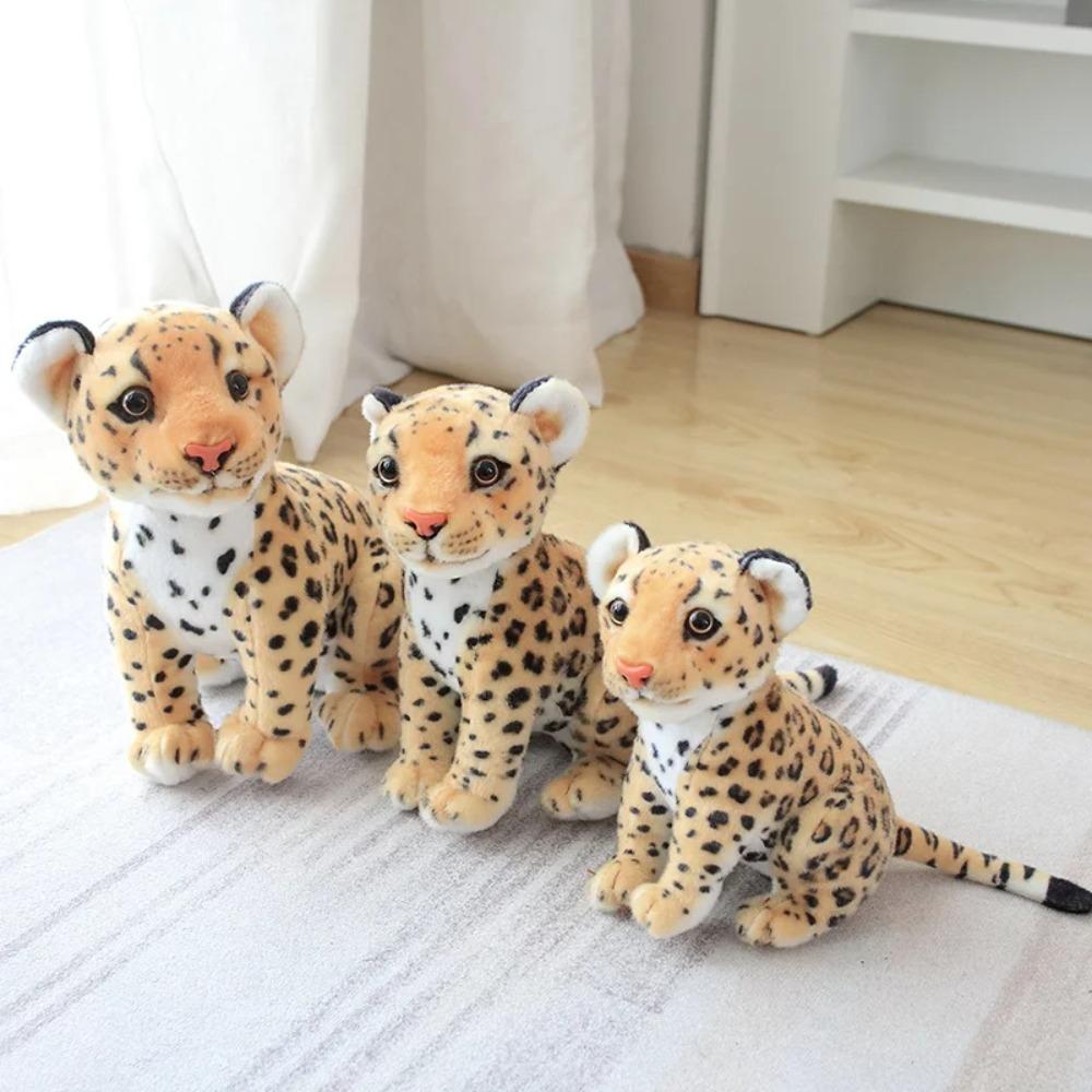 Simulation Cheetah Baby Leopard Stuffed Toy Simulation Cheetah Plush Toy  Children Gift