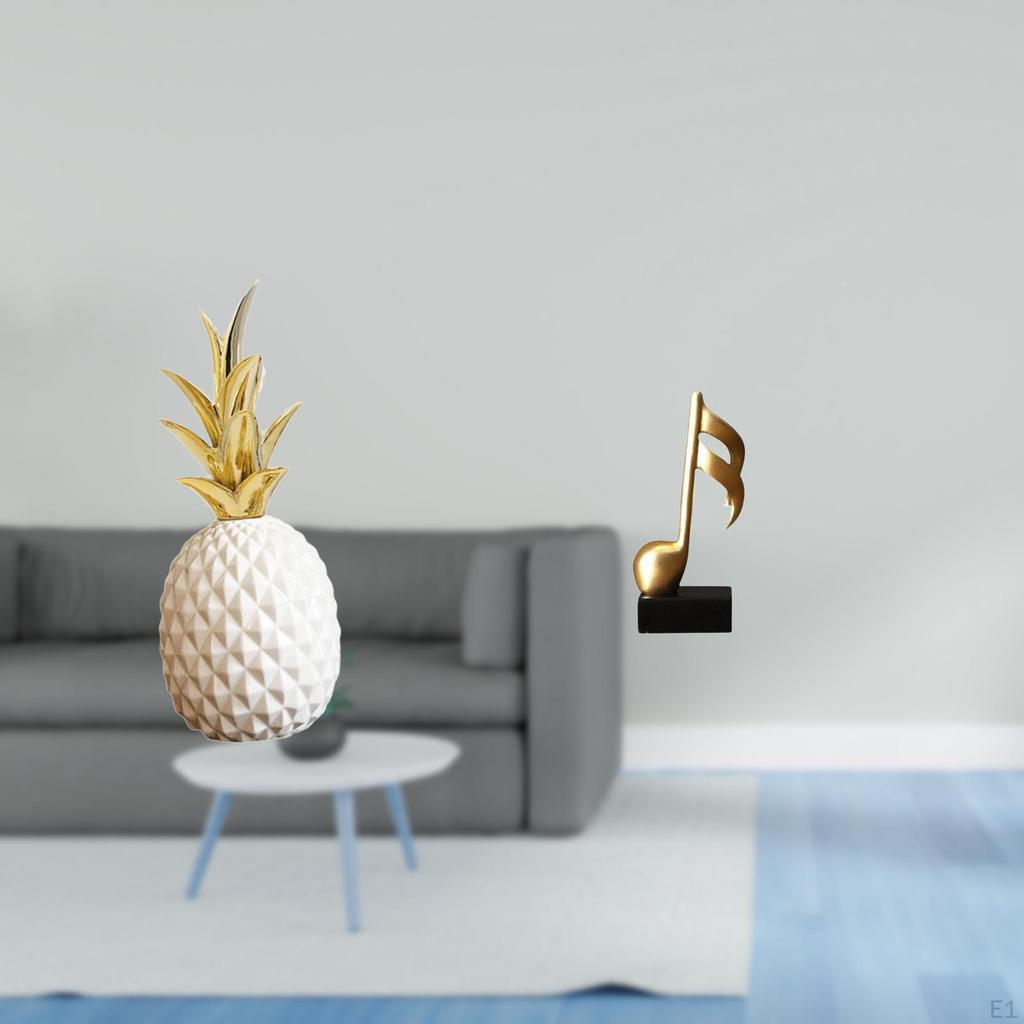 Pineapple Music Note Decorative Sculpture Artificial Figurine Creative Ornament for Bedroom