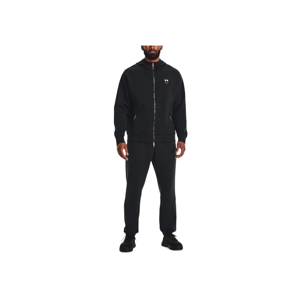 Under Armour Solid Color Logo Jogger Knit Slim Fit Casual Pants Men Bottoms Black 1373803-001