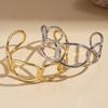 Metallic irregular geometric winding open bracelet unique personality jewelry