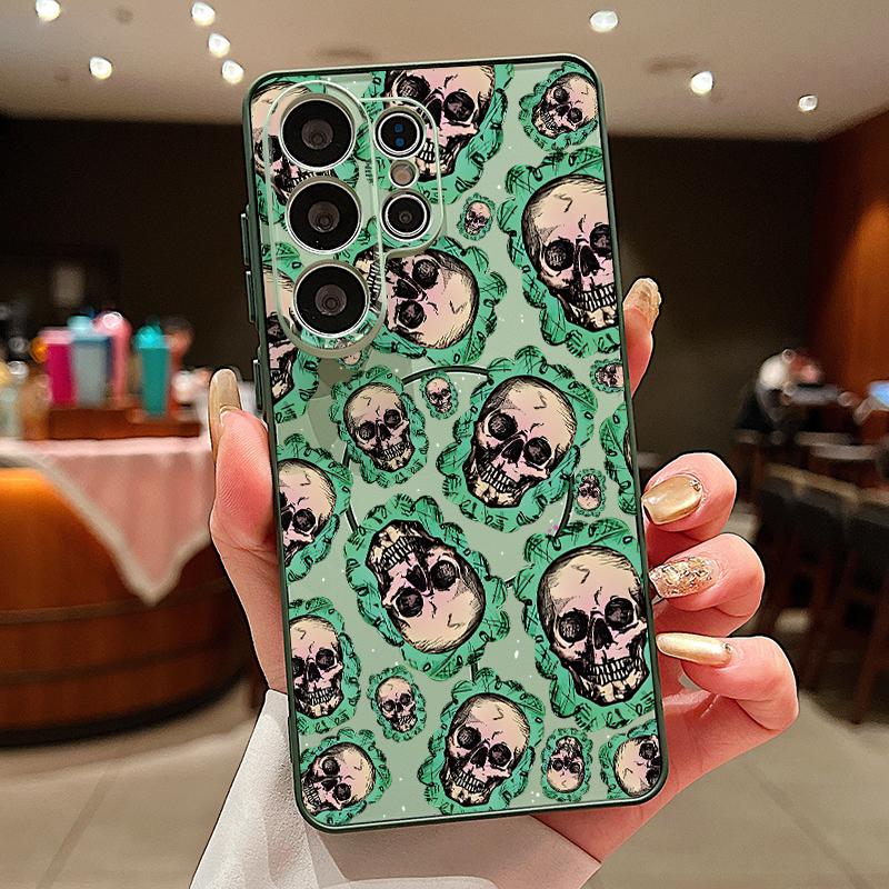 Colorful Skeleton Pattern Case For Samsung S26 Edge S25 FE S24 Plus S23 S22 Ultra A15 A16 A17 A35 A36 A37 A54 A55 A56 A57 5G Magnetic Matte Cover