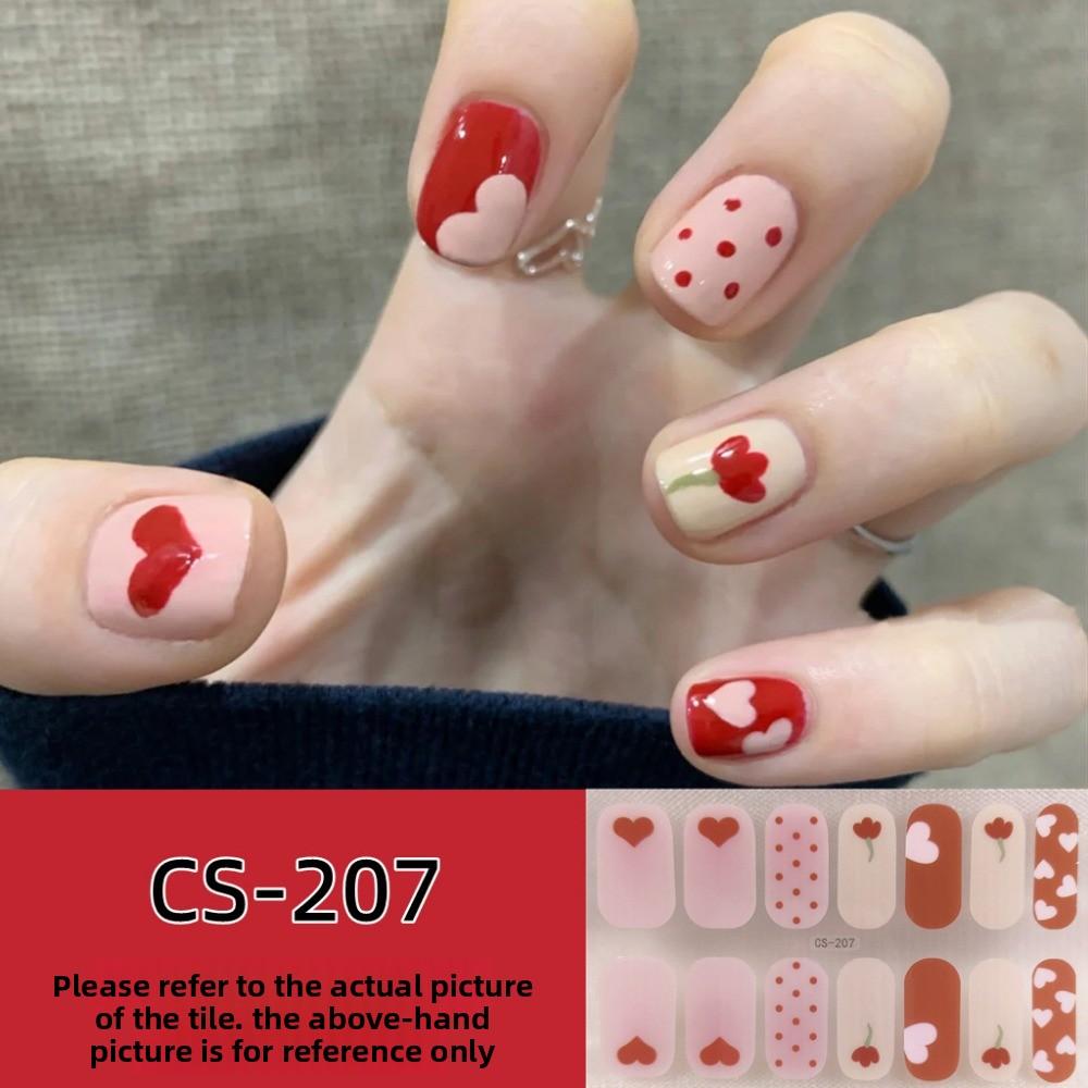 Waterproof No-bake Gel Nail Polish Film Full Sticker Japanese and Korean Style Love Nail Art Film Paper Nail Film Paper Patch