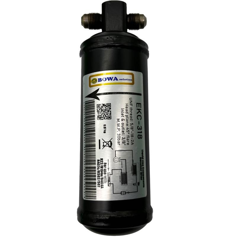 EKC318 Receiver, Filter Drier & Sight Glass 3-in-1 Combo Refrigeration Part (3/8"SAE) Is Designed for 1/3~1.5HP Condensing Units