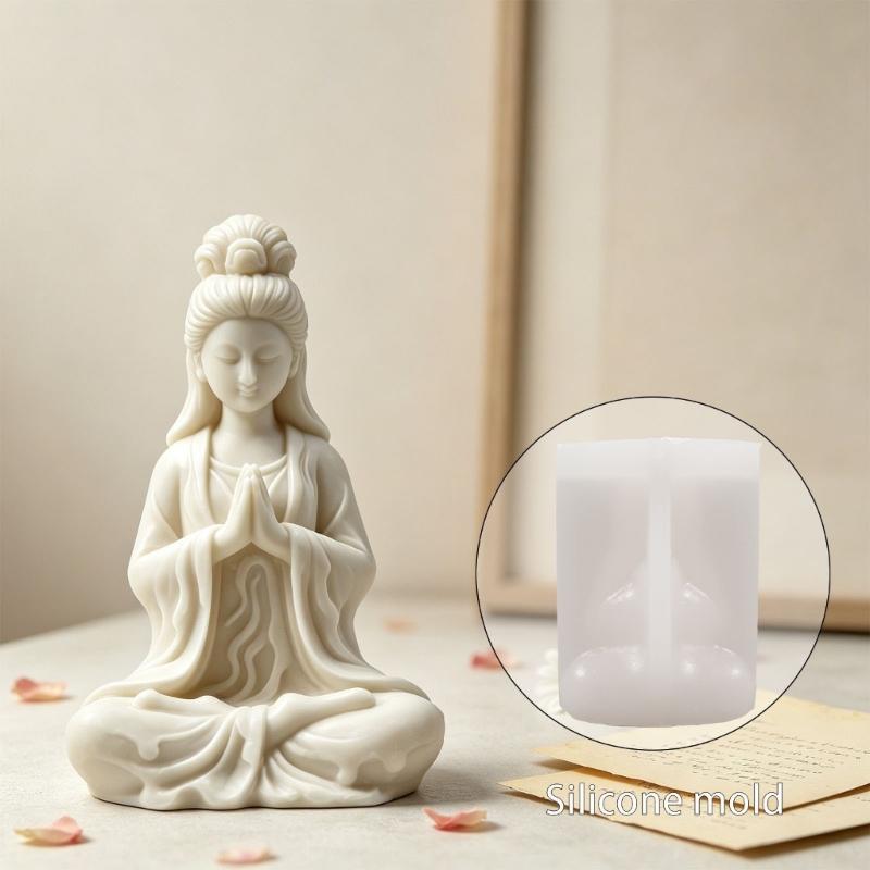 Buddhistische Form Silikonform Mehrzweck-Silikonkerzenform Zum Herstellen von Kerzen Seife Gipsskulptur Heimdekoration