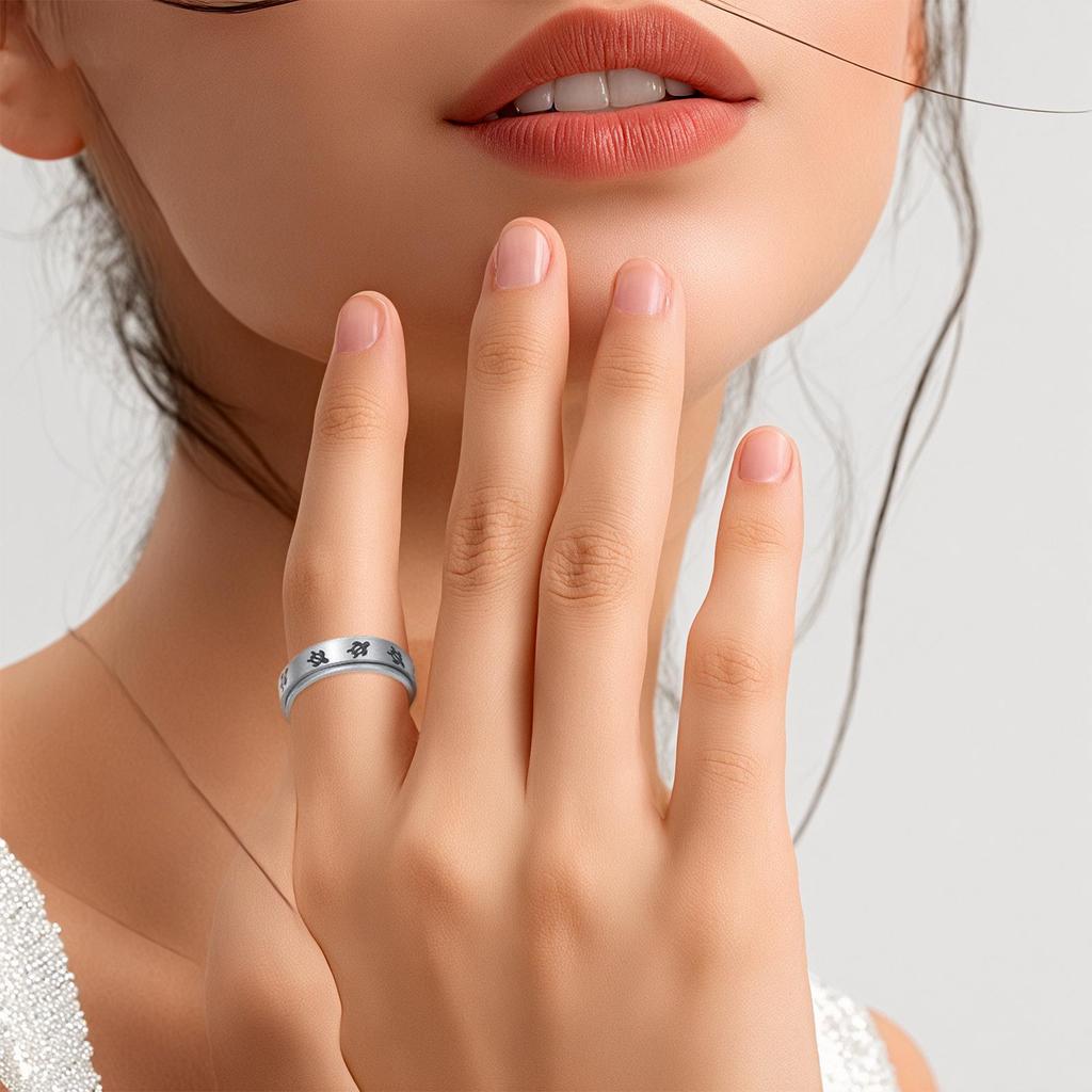 Stressabbau Schildkrötenringe - Rotierender Schmuck aus Titanstahl für Damen & Herren