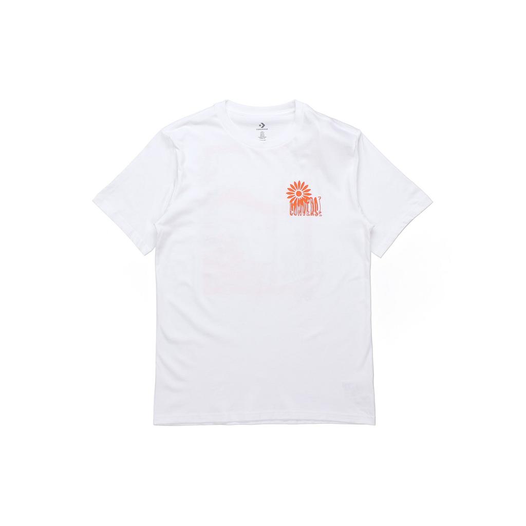 Converse T Shirts Men's White Crew Neck Moderate Straight Fit 10019896-102