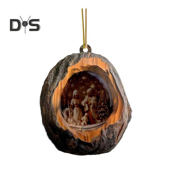 

Народження Ісуса Орнамент 2D акриловий декор для автомобільного дзеркала Овальний дизайн Різдвяна ялинка для автомобіля Дзеркало заднього виду Автомобільний підвісний орнамент Сільське тепло C