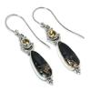 Natural Copper Turquoise,Citrine 925 Solid Sterling Silver Earring 1.75" L3n88