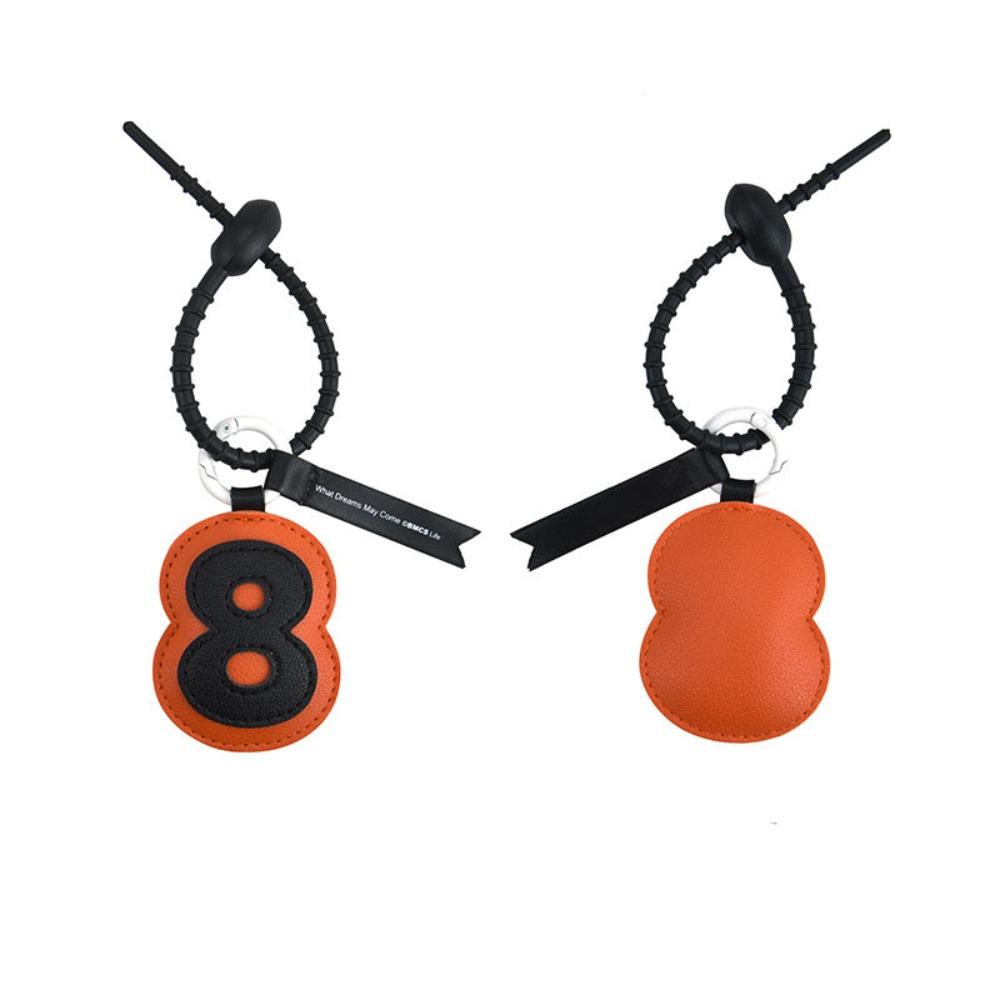 

Bag Charm Lucky Number Car Key Chain Hand-sewn Leather Key Ring Jewelry Accessories Style J