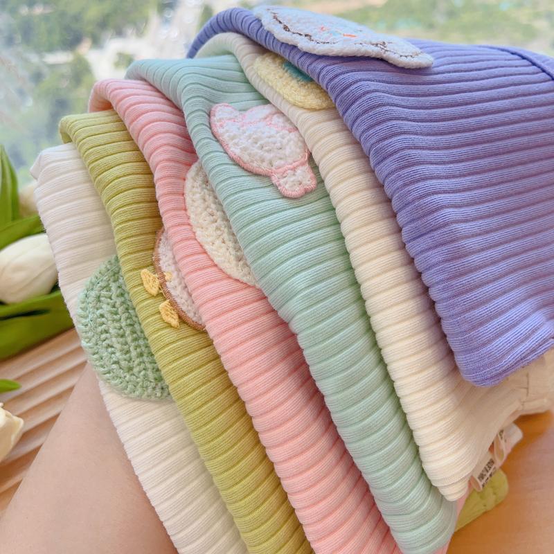 2024 Ärmelloses gestricktes Tanktop für Mädchen mit Cartoon-Stickerei - Bonbonfarben