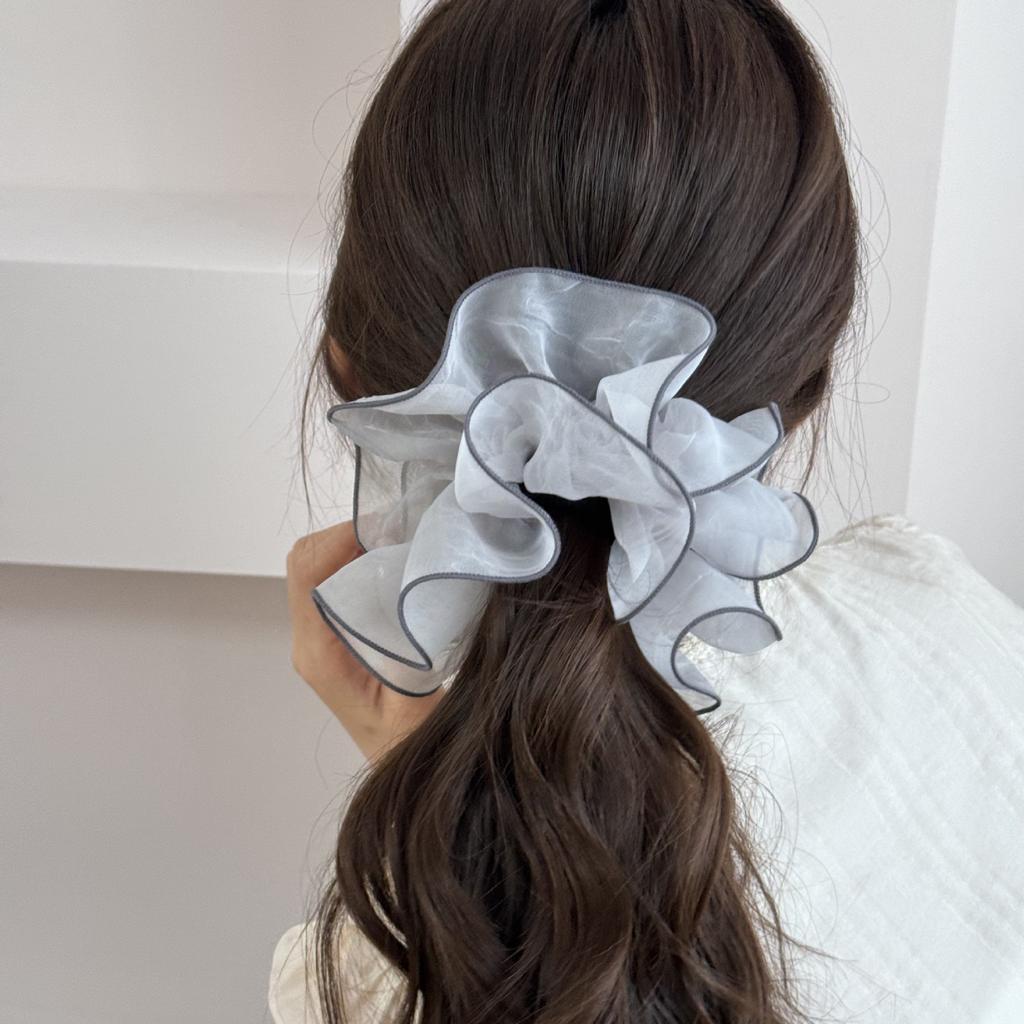 High-end and Niche Organza Large Intestine Hair Band, Sweet Skirt Hem, Bun Hair Tie, Hair Tie