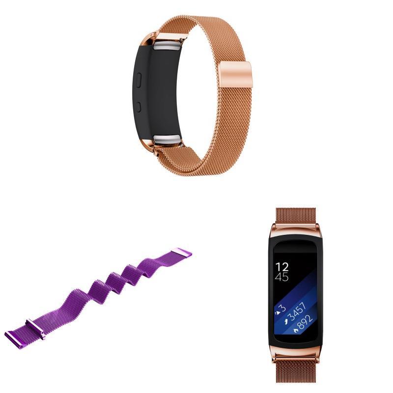 Gear Fit2 Sm R360 Magnetic Clasp Stainless Steel Mesh Band For Workout And Daily Wear
