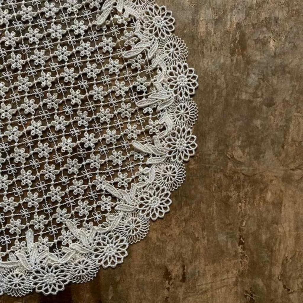 Vivienne Fleur En Reve Series Lace Embroidered Table Runner/Tablecloth (WK2410L4) - Beige Table Center 40x110cm