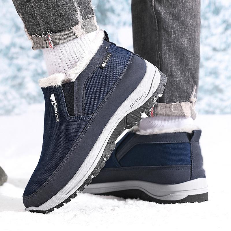 Men's Winter High-Top Snow Boots Thiened Cotton oes Anti-Slip Waterproof Warm Fce Outdoor oes for Cold Weather