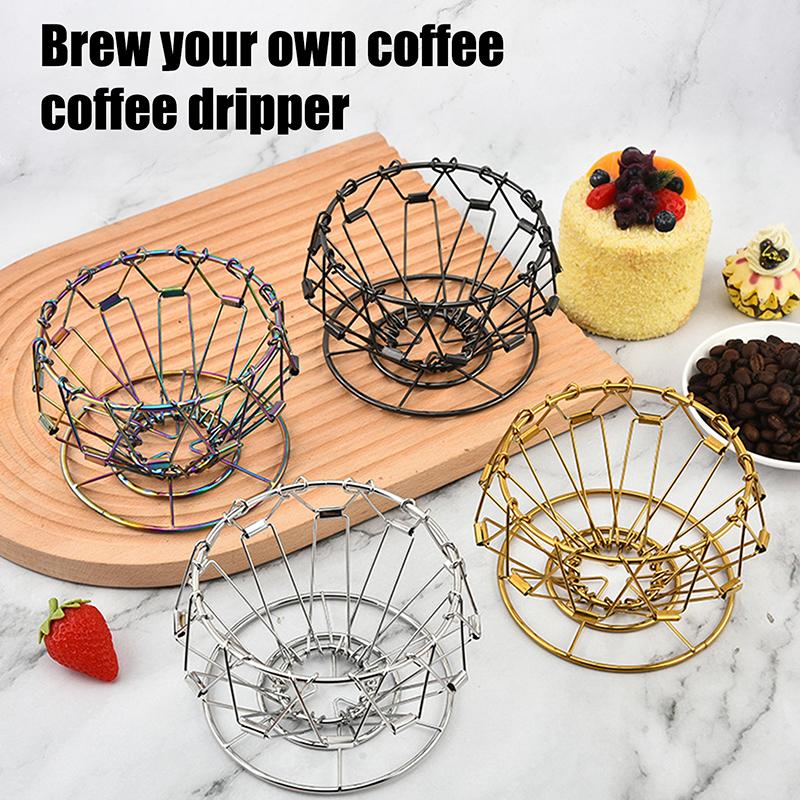 Collapsible Outdoor Pour Over Coffee Dripper,Portable Stainless Steel Reusable Coffee Dripper For Hiking
