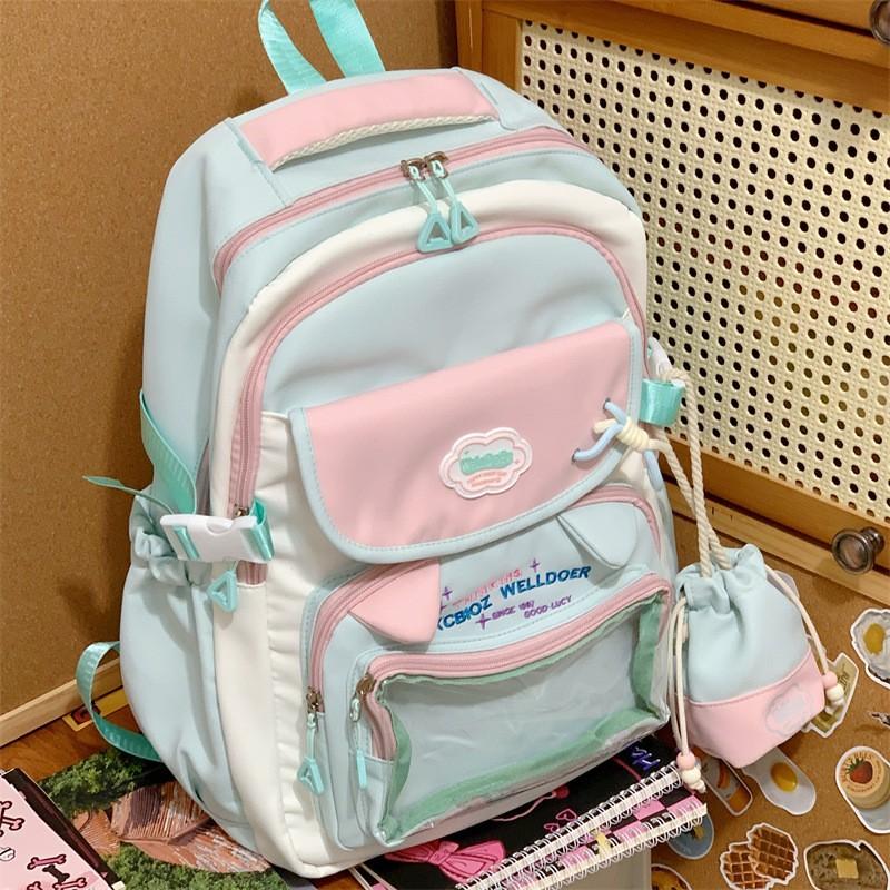School Bag Contrasting Color School Bag Female High Value Sweet Beauty Child