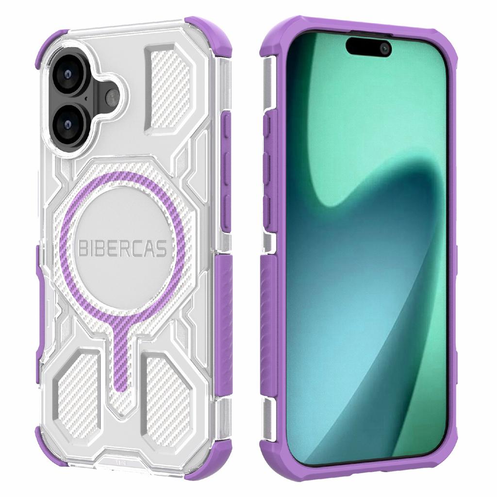 BIBERCAS J-16 Transparent Series For iPhone 17 Case Compatible with MagSafe TPU+PC Phone Cover