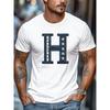European Sizes Men's T-shirt, Simple and Stylish, Comfortable and Versatile, Men's Honduras-Themed "H" Letter Graphic Summer Casual Crew Neck
