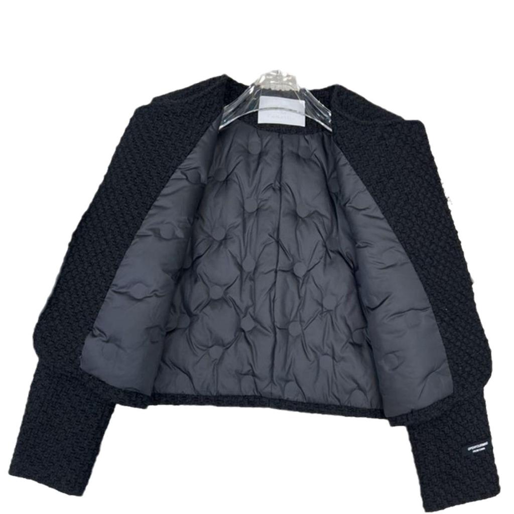 Jachetă Scurtă Coco Franțuzească cu Nasturi Dubli, Umplută cu Puf și Căptușeală din Bumbac - Stil Socialite Toamnă/Iarnă 2025.