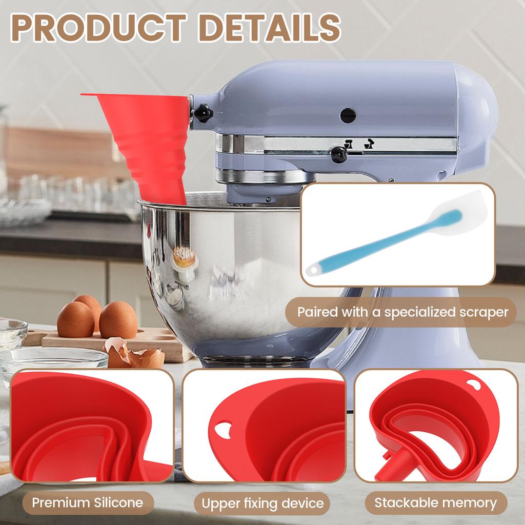 Flour Funnel Kitchen Aid Mixer Stand Mixer Attachment for Kitchen Aid Artisanal Ksm150 Tilt-Head Stand Mixer Baking Accessory