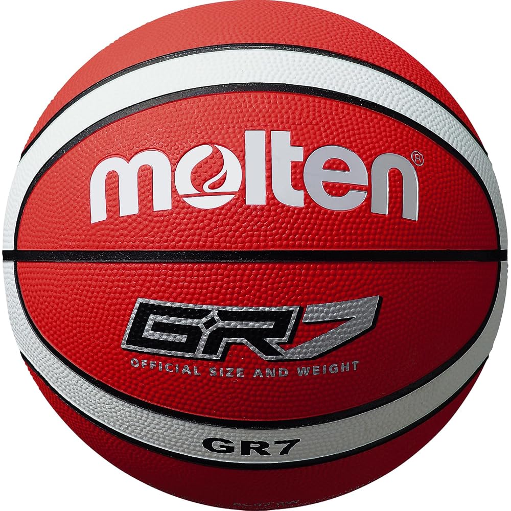 Molten GR7 Official Size 7 Basketball Red and White Color Durable Rubber Material