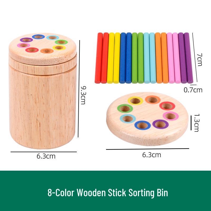 Children s Wooden Color Sorting and Matching Educational Toy