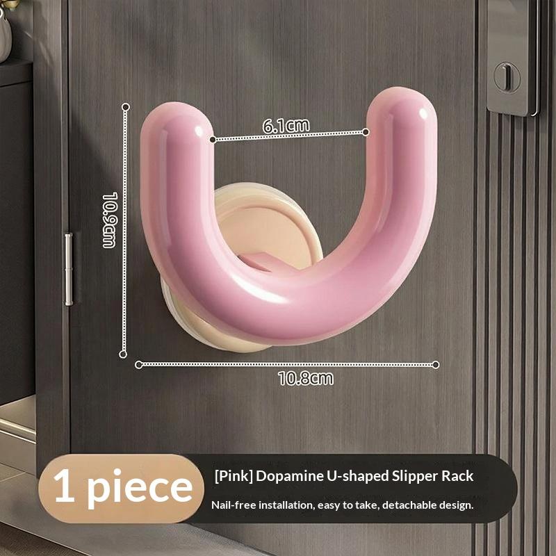 Dopamine Suction Cup Slipper Holder Multifunctional U-Shaped Moisture-Proof Rack for Bathroom Laundry Room Storage