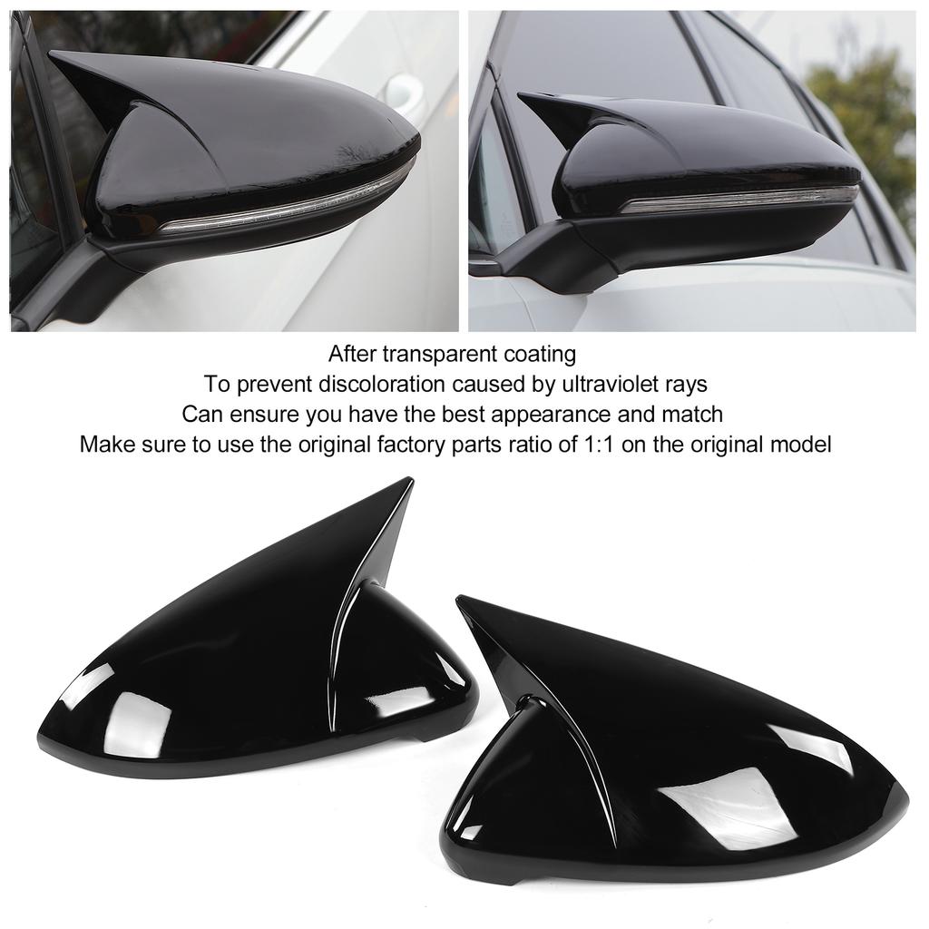 Pair of Rear Side Mirror Cover Caps Housing Addon Fit for MK7 MK7.5 R 20132020(Gloss Black )