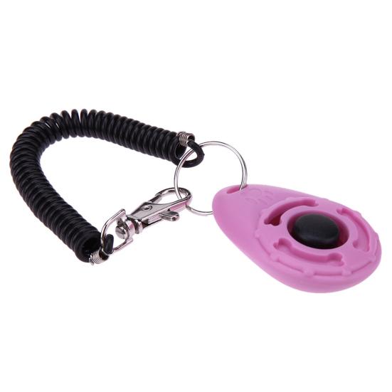 Pet Trainer Oval Shape Elastic ABS Dog Training Clicker for Outdoor