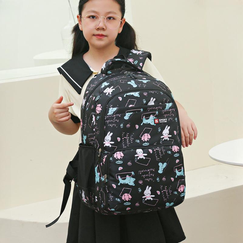 New Primary Student Schoolbag for Girls Grade 1-6  Sweet and Cute Children Backpack Lightweight Oxford Casual Knapsack Book Bag