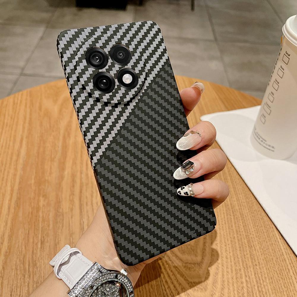 Tenké pouzdro pro OnePlus 13R 5G/Ace 5 5G/5 Pro 5G Tvrdý PC kryt na telefon Textura karbonových vláken Odolné proti pádu