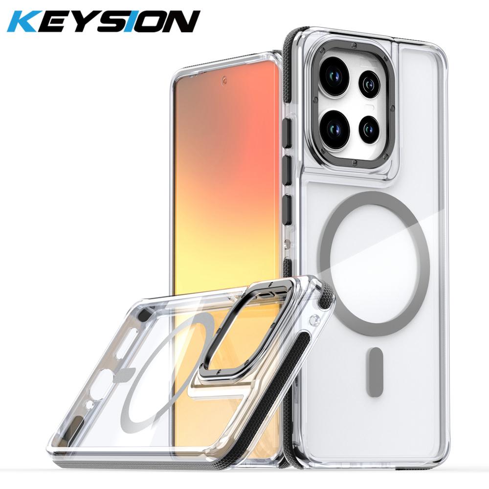 

KEYSION HD Transparent Magnetic Case for MagSafe for Motorola MOTO Edge 60 Fusion 50 Pro 50Neo Clear Shockproof Phone Back Cover for Edge 60 чёрный