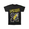 Affordable Crew Neck Graphic T-Shirts for Men, Featuring The Pop Punk Rock Band 5 Seconds of Summer. This Black Short-Sleeve Tee Is Decorated with a