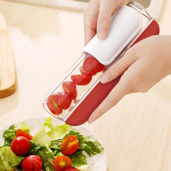 Nuevo cortador de uvas para niños pequeños, cortador de frutas pequeño para tomates, cortador de fresas, cortador de ensalada de verduras seguro y fácil de usar