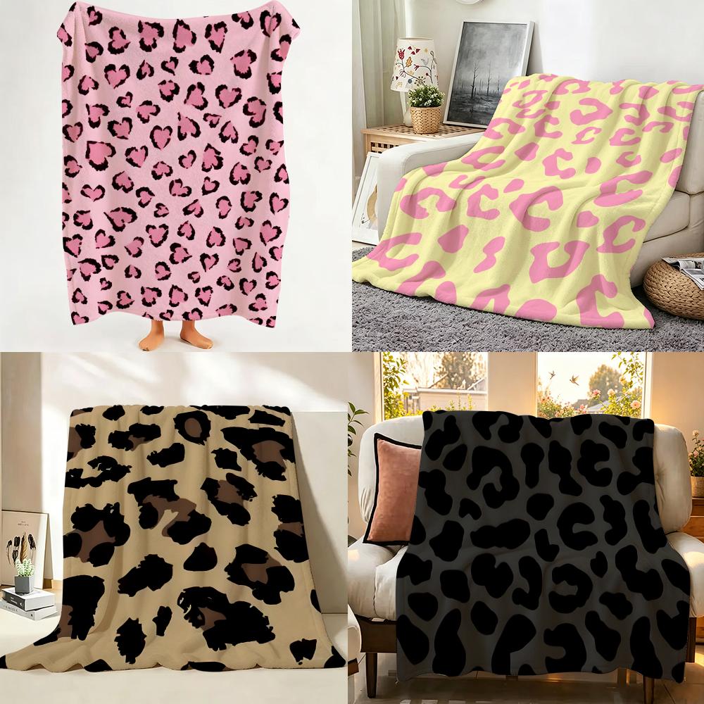 Art leopard print Throw hot Flannel Throw Blanket Suitable for Sofa Living Room Bedroom soft