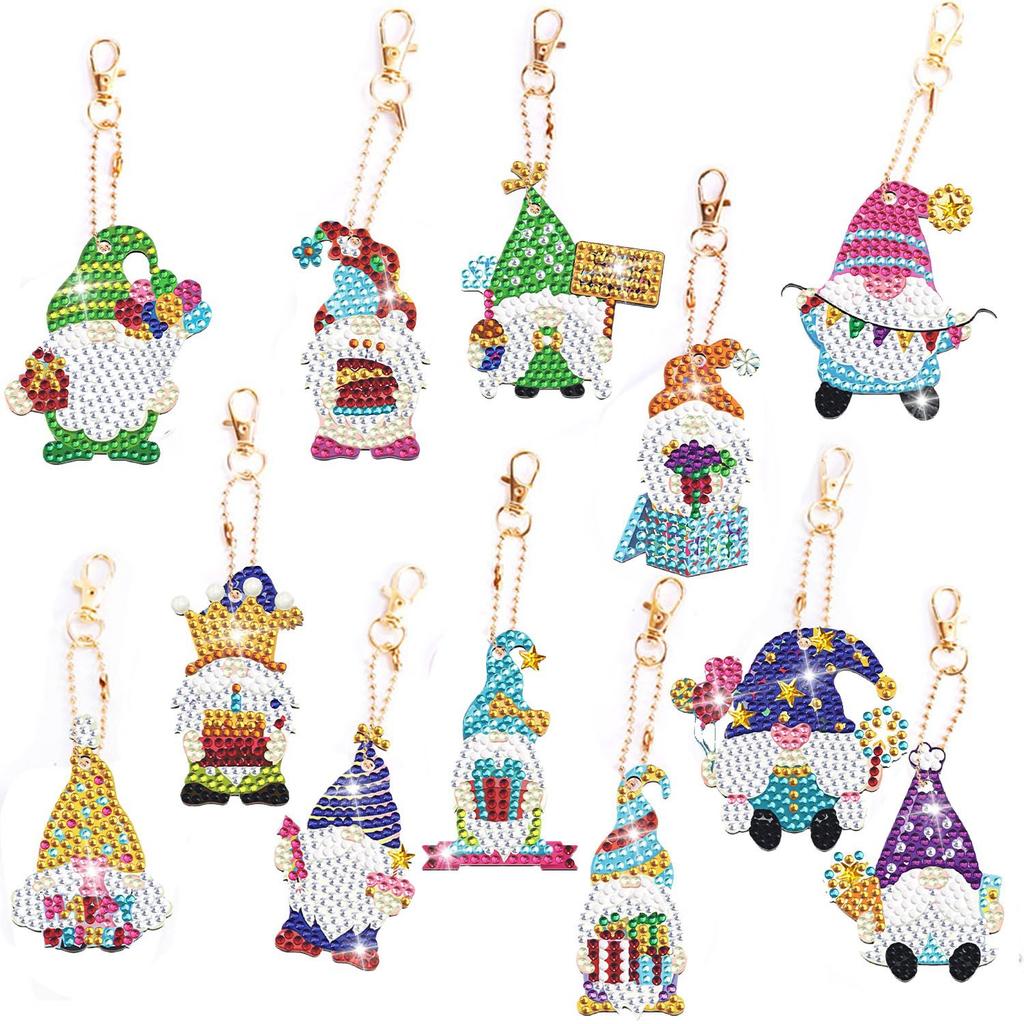 New Diy Diamond Painting Keychain Handmade Acrylic Pendant Jewelry Christmas Single-Sided Diamond Decoration Diamond Painting