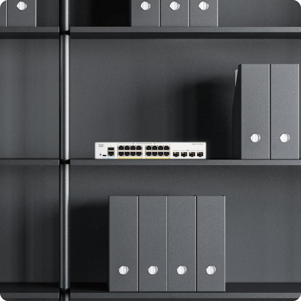 CISCO Catalyst Managed Switch 16 Ports GE PoE 4x10GE Metallgehäuse Leise Lüfterlos Für Unternehmen 1300-16P-4X SFP+ (C1300-16P-4X)