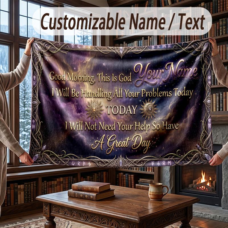 Abstract Personalized Theme Throw Blanket Custom Name Text Personalized Blanket Soft Cozy Blanket for Home Sofa Bed