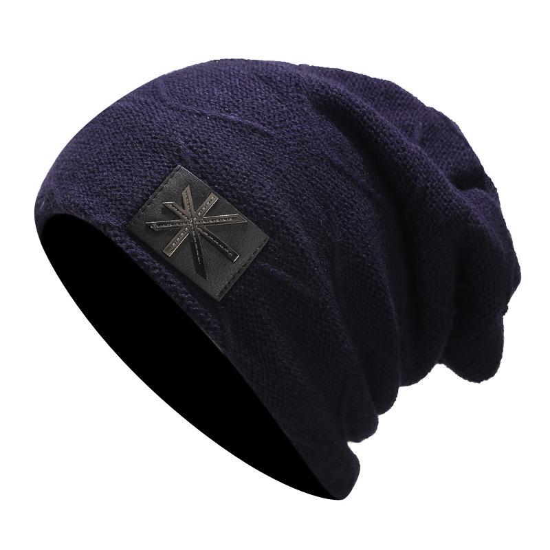 New Men's Pullover Hat Street Trend Velvet Rice Character Knitted Hat Women's Autumn and Winter Outdoor Warm Hat Tide
