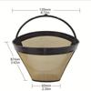 1-5pcs Cone Shape Coffee Filter Mesh Basket Stainless Steel Refillable Gold Mesh Tea Water separator Reusable Coffee Filters