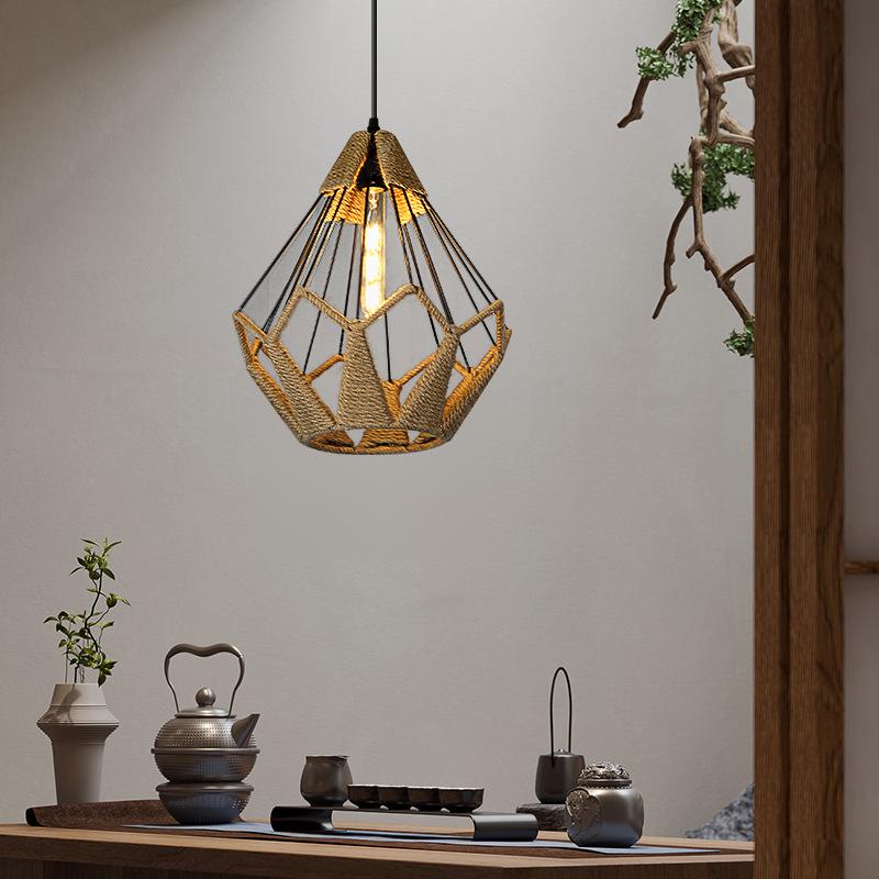 Zen Rattan Bamboo Woven Chandelier for Bedroom, Living Room, Bar, and Restaurant