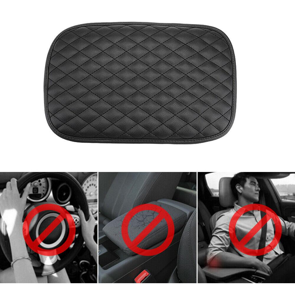 Car Armrest Box Pad Fiber Leather Embossed Double-line Non-slip Central Armrest Protect Cover Universal Auto Styling Accessories
