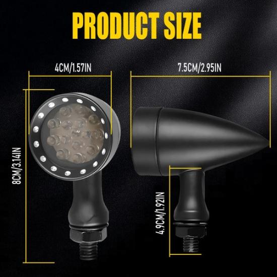 Universal Motorcycle Turn Signal Light Front LED Blinkers Indicators For Honda A