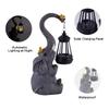 Solar Powered Elephant Statue Light with Lantern Cute Elephant Landscape Light Elephant Figurine Light for Outdoor Garden Decor