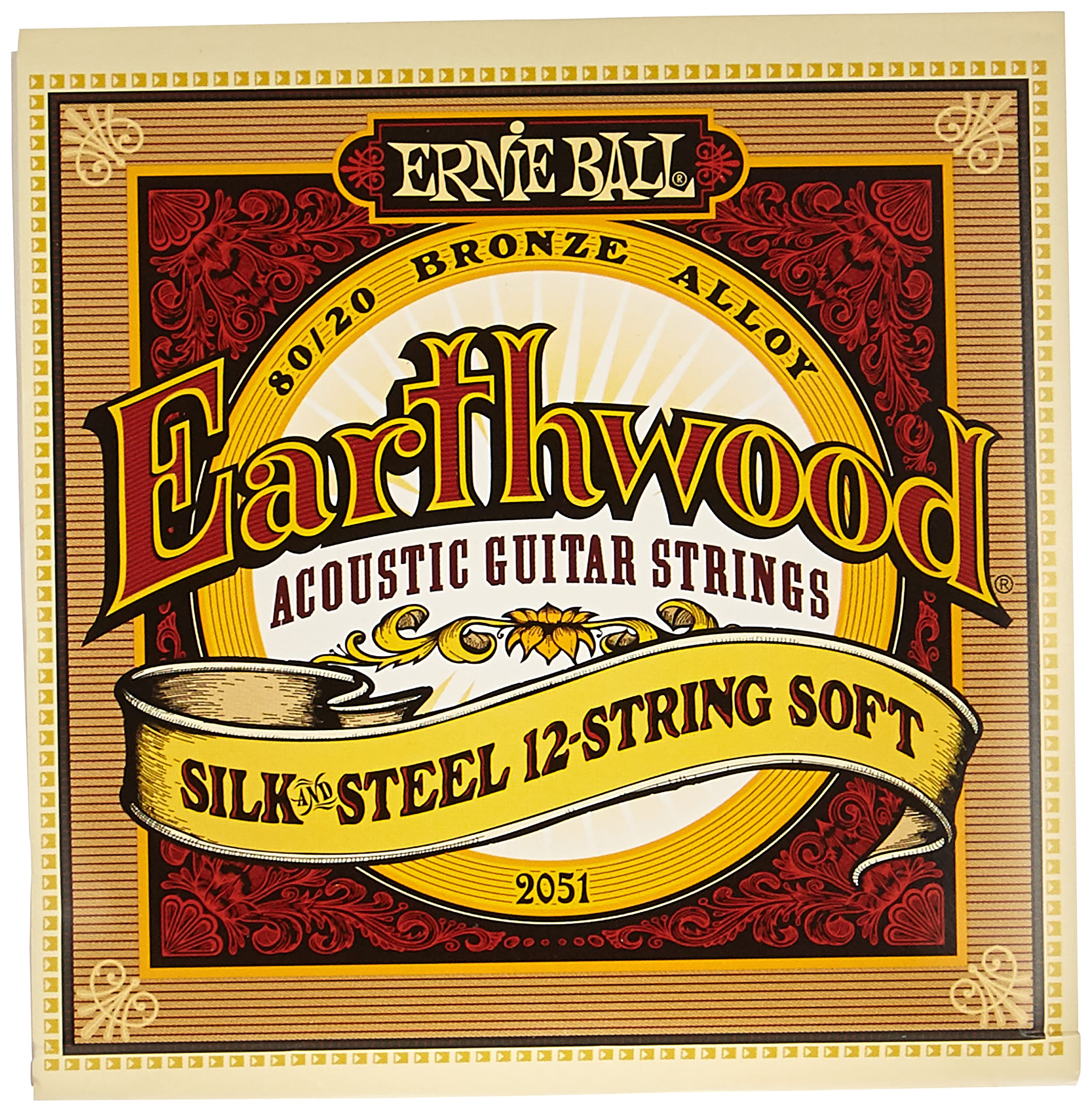 

Струны для акустической гитары ERNIE BALL 2051, 12 струн, EARTHWOOD SILK STEEL BRONZE SOFT [Подлинный продукт] (09-46) 12-СТРУННАЯ И 80/20