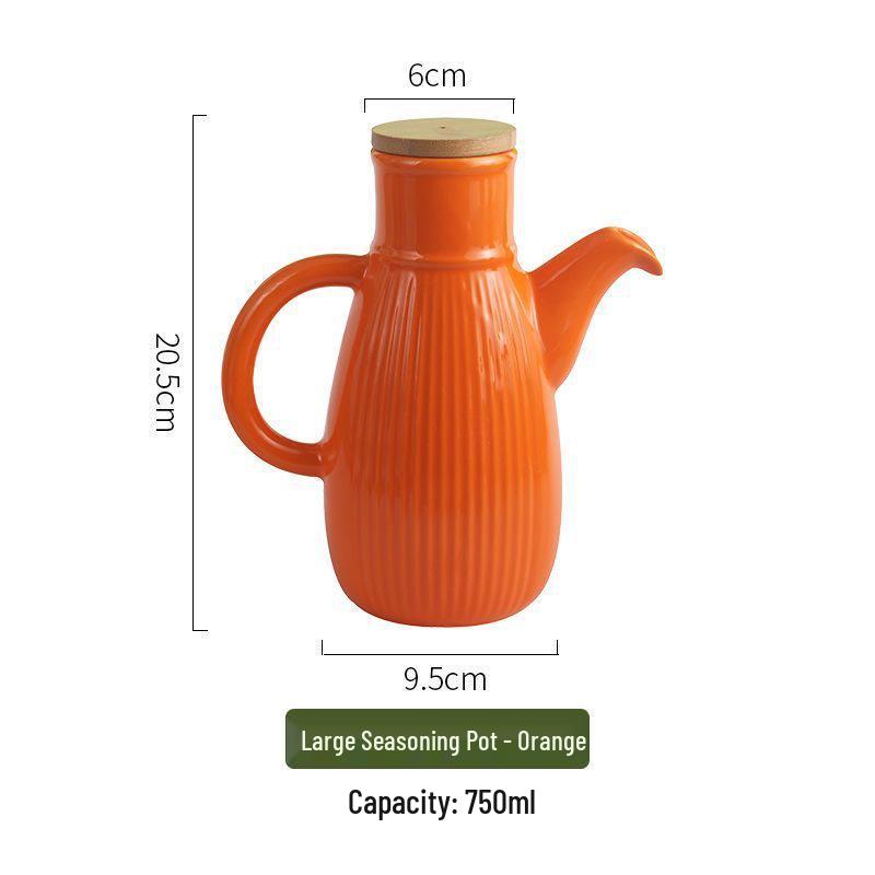 Ceramic Leak-Proof Oil Pot - Large Capacity for Home Use