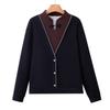 Mom Spring and Autumn Medium Bottom Shirt Long Sleeve Shirt New Medium Elderly Simple Knitted Sweater