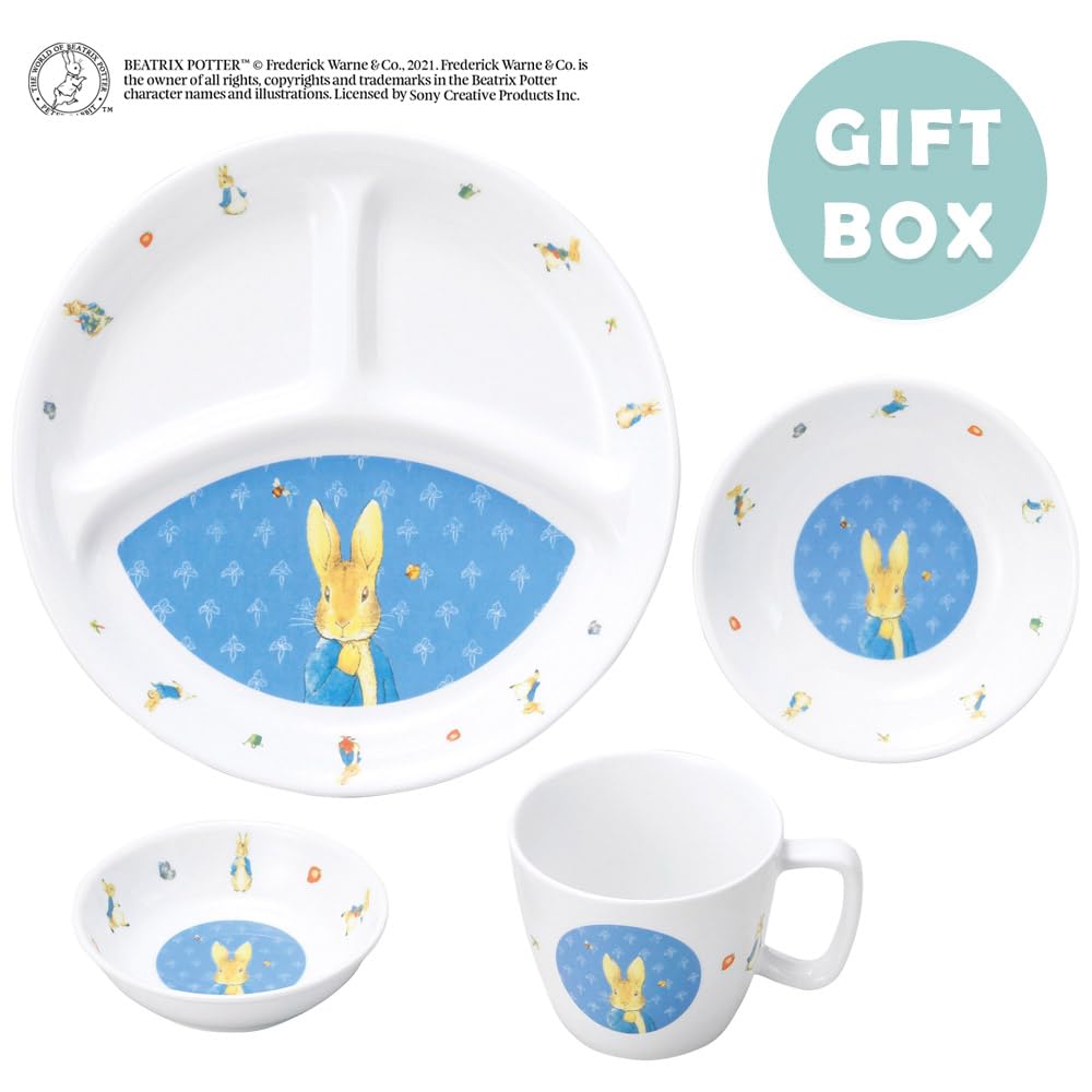 Set de tacâmuri OGISO Peter Rabbit Classic din porțelan armat, 4 piese (potrivit pentru mașina de spălat vase/cuptor cu microunde)