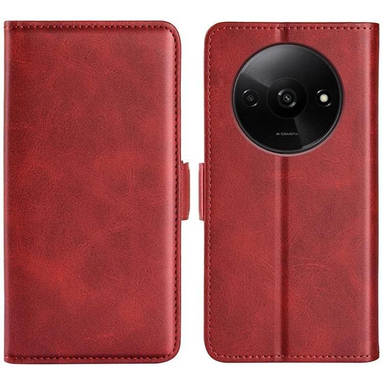 

For Xiaomi Redmi A3 / Poco C61 4G Case Dual Magnetic Clasp Leather Cell Phone Cover