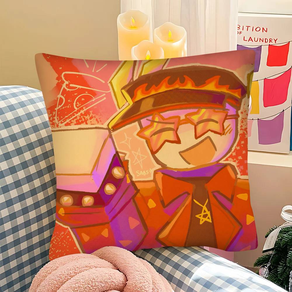 Pc EElliot Anime Pizza Pillow Case Fashion Square Pillowcase Bedroom Sofa Room Ins Decoration Leisure